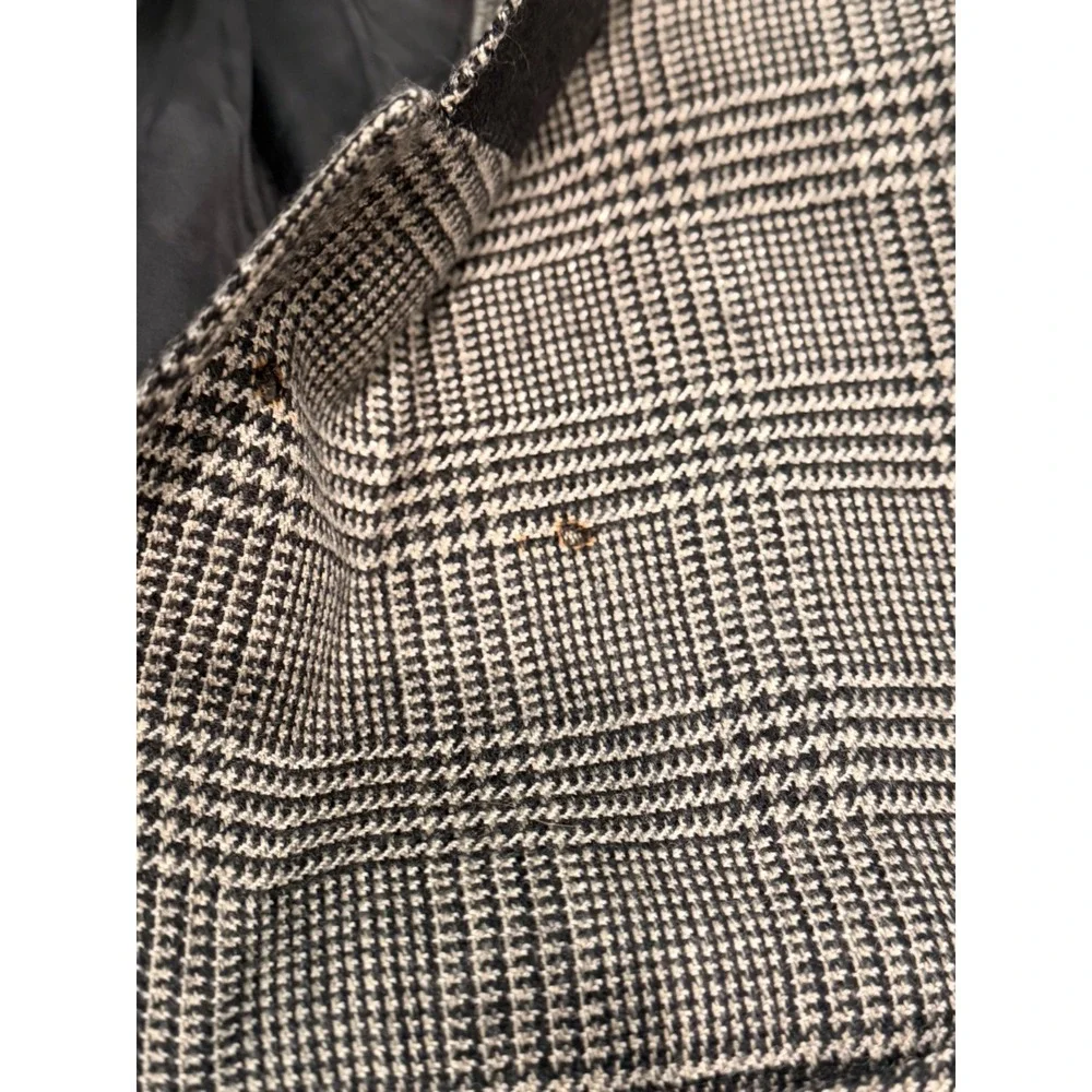 Mens Chaps Ralph Lauren Grey Plaid Two Button Blazer Notched Lapel Sport Coat